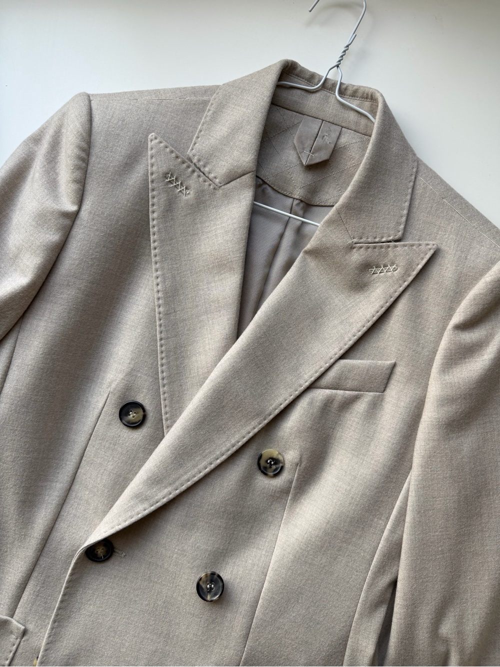 Max Mara Sartoriale Cashmere Double-Breasted Peak Lapels Cream Blazer